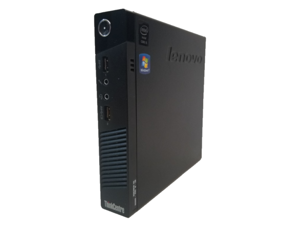 This photo shows the right side of a Lenovo ThinkCentre M73